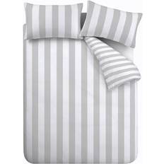 Catherine Lansfield Stripe Duvet Cover Silver, Grey (220x230cm)