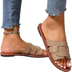 Shein Korean Style Casual Flat Slippers For Women Summer Open Toe Woven Roman Sandals Fashion SlipOn Slides For Beach Vacation Apartment Wear Available In W
