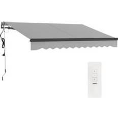 OutSunny 3 x 2.5m Electric Retractable Awning with Aluminium Frame Light Grey