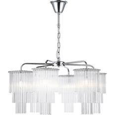 Edit Panama Crystal 6 Light Chandelier - Chrome Pendant Lamp
