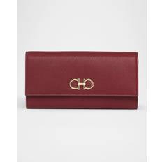 Wallets & Key Holders Ferragamo Gancini Leather Wallet On Chain - Borgogna