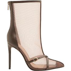 Mesh Ankle Boots River Island Mesh Heeled Boot - Brown
