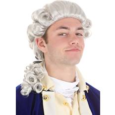 Grey Wigs Fun Costumes Adult American Colonial Powdered Wig - Gray (One-Size)