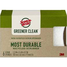 White Scourers & Cloths Keen Non-Scratch Scrub Sponge White Pack of 6