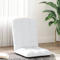 vidaXL Foldbar Gulvstol 71 x 51 x 62 cm Stof Hvid Kontorstol