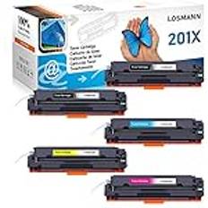 5X Toner Kompatibel Med HP CF400X CF401X CF402X CF403X 201X 201A - Color Laserjet Pro