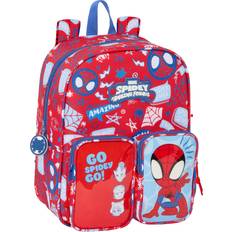 Skoletasker på tilbud Spider-Man Rednings Skole Rygsæk - Blå/Rød