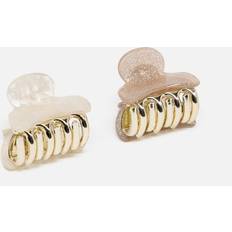 Montini Hårprodukter Montini Tvåpack Hårklämmor Brun Beige 35mm
