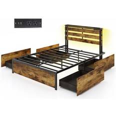 Costway Full Queen Twin Size Bed Frame with Drawers