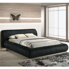 Furniture of America Henrietta Modern Velvet Upholstered Low Profile Platform Bed - Black