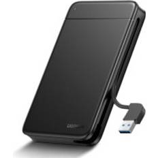 Hpa Pocket SSD HDD 2.5'' SATA-diskhölje inbyggd USB-kabel svart