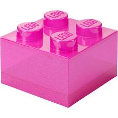 LEGO Barnrum LEGO Storage Förvaringslåda 4 Knoppar Glitter Medium Viole