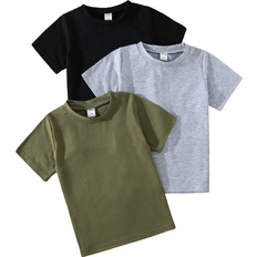 Shein Young Boy pcs Solid Round Neck Tee Multicolor 90,100,110,120,130