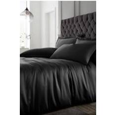 Silk Textiles Catherine Lansfield Silky Soft Satin Set Double Duvet Cover Black