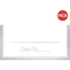 Tischdekoration Amscan Tischkarten Mit Glänzendem Rand Packung 50 One Size Silber