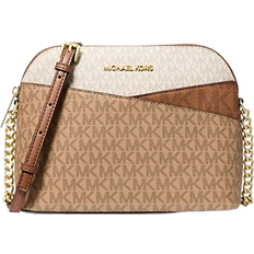 Travel crossbody bag Michael Kors Jet Set Travel Medium Color-Block Signature Logo Crossbody Bag - Brown