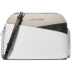 Travel crossbody bag Michael Kors Jet Set Travel Color-Block Signature Logo Crossbody Bag - White