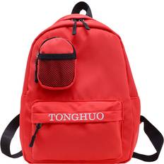 Nylon - Unisex School Bags RYWOLT Large Fashionable Breathable Capacity Nylon Backpack - Red