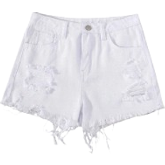 Shein Teen Girls Ripped Raw Hem Denim Shorts