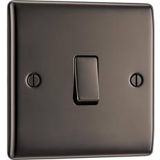 BG 10Ax Screwed Raised Plate Single Switch 2 Way Black Nickel