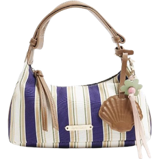 River Island Canvas Striped Charm Shoulder Bag - Blue