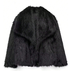 Fur Coats Shein Ladies Casual Luxury Solid Color Coat Warm Faux Fur Coat