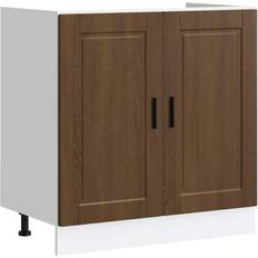 vidaXL Spülenunterschrank Porto Braun Eichen-Optik 80 x 46 x 81,5 cm Lagerschrank