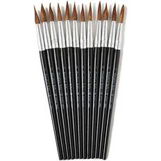 Arts & Crafts Charles Leonard Water Color Paint Brushes 12 Inch 1.06 Inch 1.06 Inch 1.06 Inch Camel Hair Black Handle 12-Pack