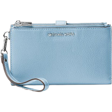 Michael Kors Adele Double Zip Leather iPhone 7 Plus Wristlet - Chambray/Silver