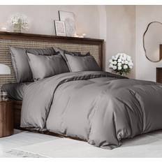 CGK Unlimited Premium Microfiber Set Queen Dark Duvet Cover Gray (228.6x228.6cm)