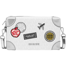 Michael Kors Jeanie Small Embellished Signature Logo Crossbody Bag White (ONE SIZE)