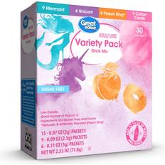 Great Value Unicorn Mermaid Cotton Candy Peach Drink Mix Set of 30 30pcs 1pack