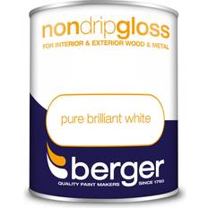 Berger Drip Gloss Pure Wood Paint Pure Brilliant White 0.75L