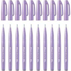 Arts & Crafts Pentel Brush Sign Pen Light Purple Fibre Pack of 10