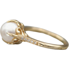 Shein PC Classical Cubic Zirconia & Faux Pearl Ring For Women For Wedding Anniversary Jewelry Gift