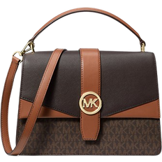 Michael Kors Greenwich Medium Signature Logo Satchel - Brown