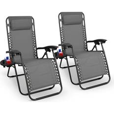 Foldable Sun Chairs Keplin Zero Gravity Chairs 2-pack - Dark Grey