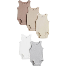 H&M Baby Beige 5-pack cotton bodysuits