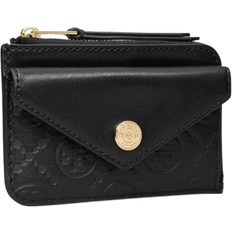 Tory Burch T Monogram Leather Zip Card Case - Black