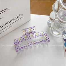 Purple Hair Clips SLOERT Adorable Floral And Polka Dot Hair Claw Clips For Girls