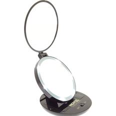Symple Stuff Round Dresser Mirror with LED Lights - Black