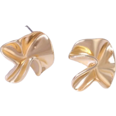 Shein pair Ladies Simple Unique Folded Style Stud Earrings HighGrade Versatile Flower Design Earrings