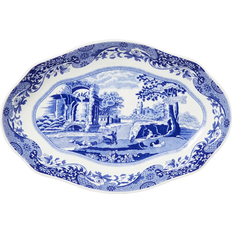 Oval Djupa tallrikar Spode Ovalt Räfflat Fat Blue Italian 21 cm Djup tallrik 21cm