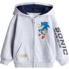 H&M Boys Grey Printed zip-through hoodie 8-10Y