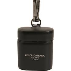 Høretelefoner Dolce & Gabbana Leather Logo Metal Strap Airpods Men's Case Black