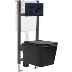 Nes Home Matte Black Square Toilet Cistern Frame Flush Plate