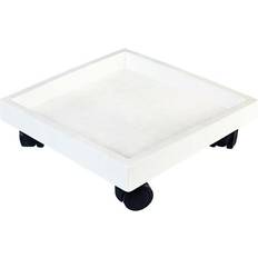 Plant Saucers At Home 16In Square Plastic Saucer White