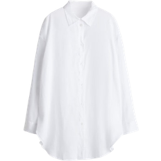 Nainen - Pitkähihainen Paidat H&M Linen Beach Shirt - Valkoinen