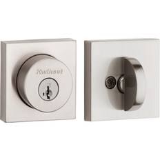 Halifax Deadbolt Lock Satin Nickel Square Exterior Keyed