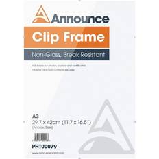 Hampton Frames Clip Poster Display Clip Perspex Plexi 30x42cm Photo Frame